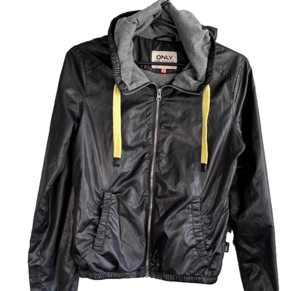 ONLY Black Nelly Nylon Bomber Sz Small